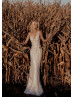 Beaded Tulle Luxury Wedding Dress With Detachable Train
